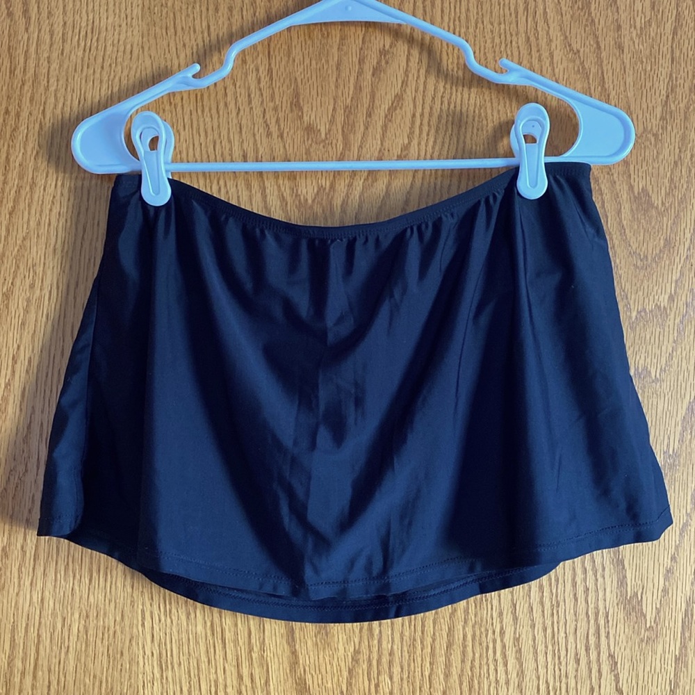 Collections by Catalina Black Swim Skirt | Built-In Bottoms